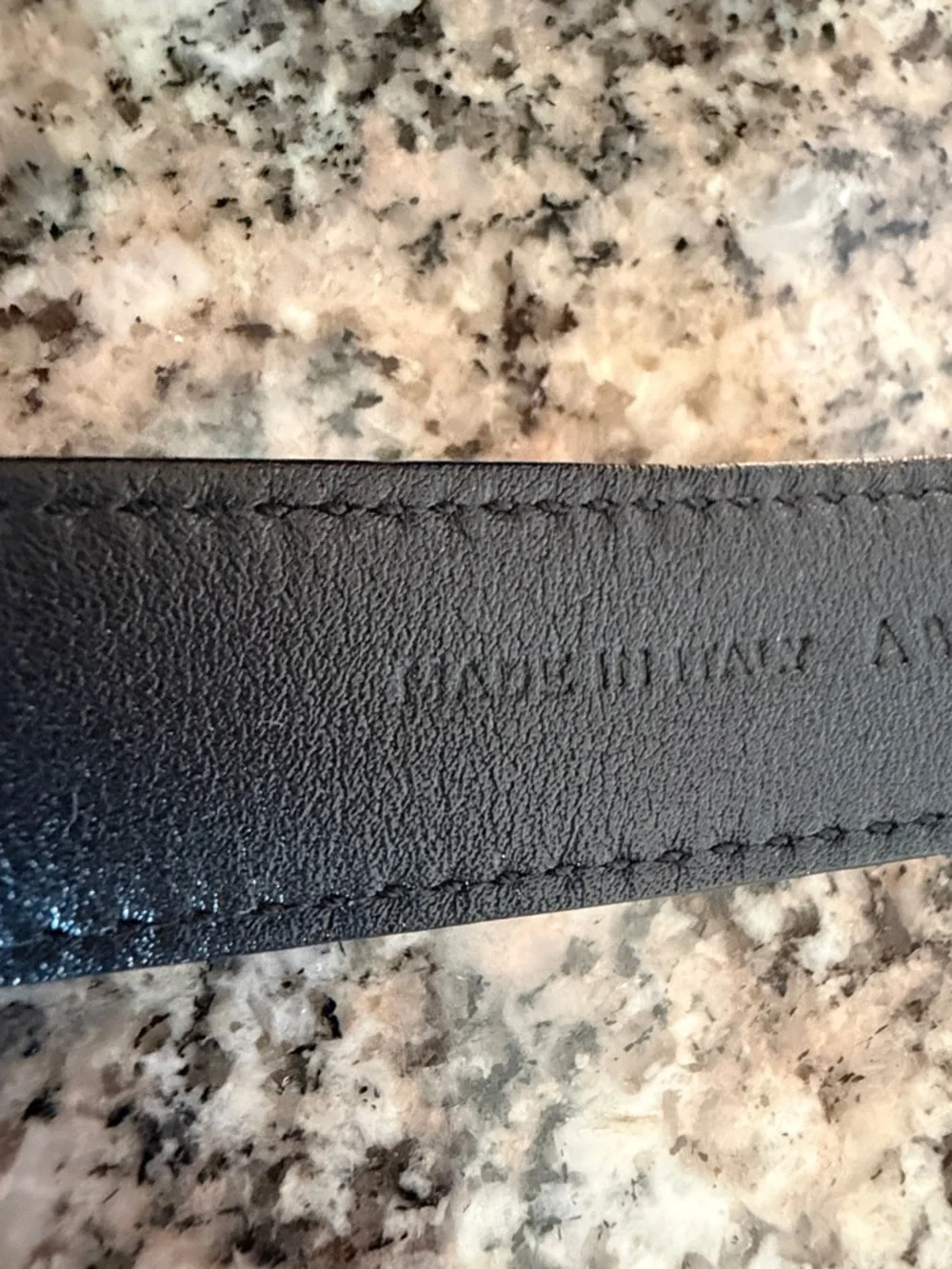 Yves Saint Laurent Cassandre Thin Belt in Grained Leather